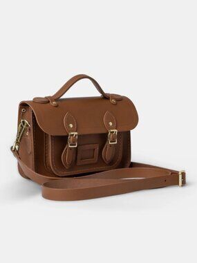 The Cambridge Satchel Company Brown The Mini Leather Crossbody Flap Bag 🇬🇧